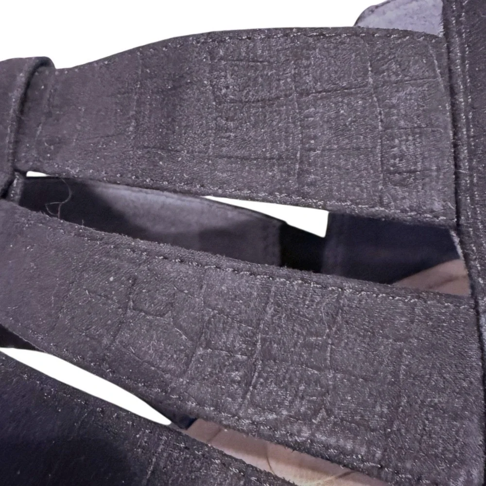 Dr. Scholl's Chaser Black Strappy Sandals 9.5M Block Heel‎ Comfort Zip